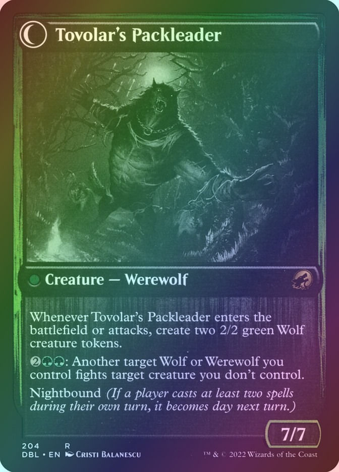 Tovolar's Huntmaster // Tovolar's Packleader (DBL) (204) / Foil — cara 2 de 2