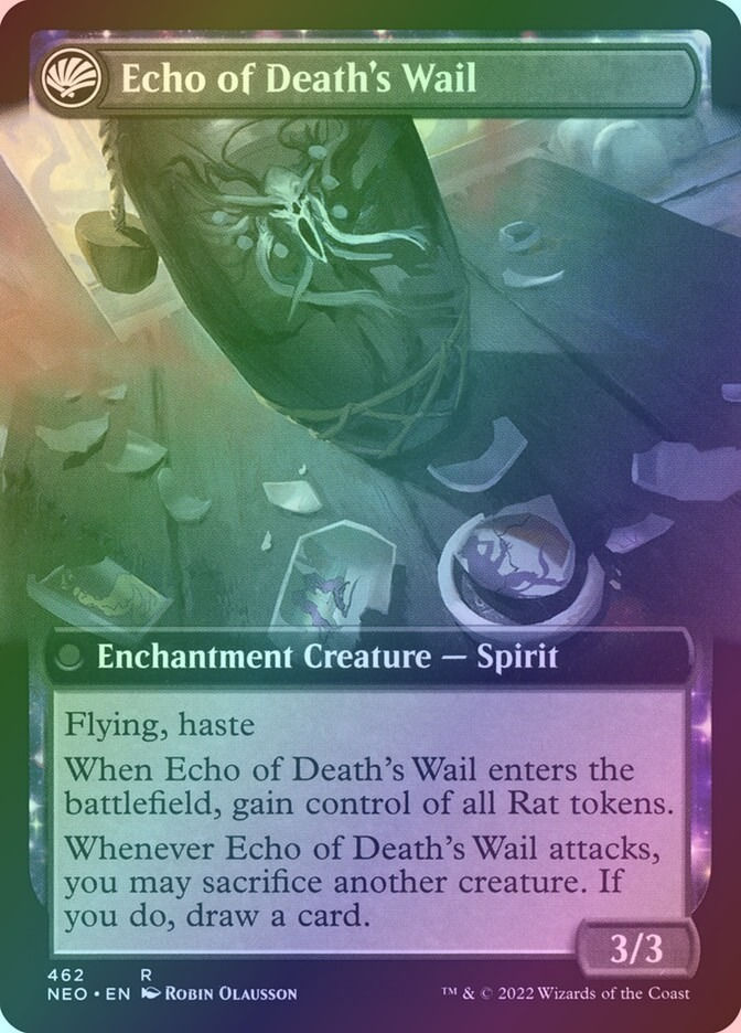 Tribute to Horobi // Echo of Death's Wail (NEO) (462) / Extended Art / Foil — cara 2 de 2