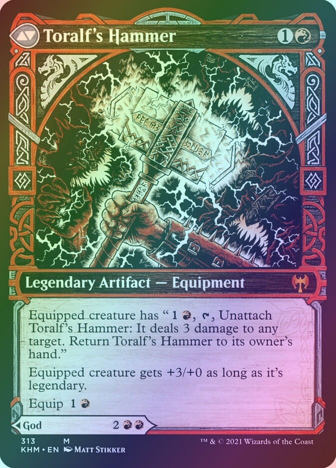 Toralf, God of Fury // Toralf's Hammer (KHM) (313) / Showcase / Foil — cara 2 de 2