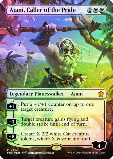 Ajani, Caller of the Pride (FDN) (417) / Mana Foil / Borderless