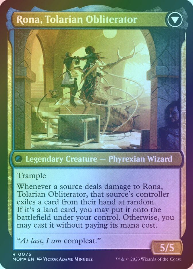 Rona, Herald of Invasion // Rona, Tolarian Obliterator (PMOM) (75s) / Foil — cara 2 de 2