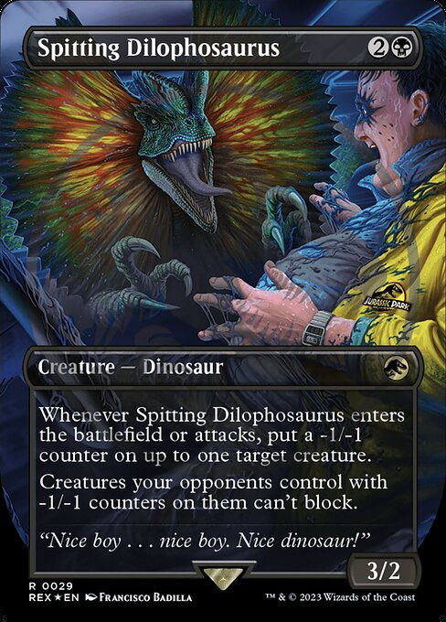 Spitting Dilophosaurus (rex) / Embossed Foil