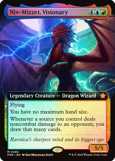 Niv-Mizzet, Visionary (FDN) (482) / Foil / Extended Art