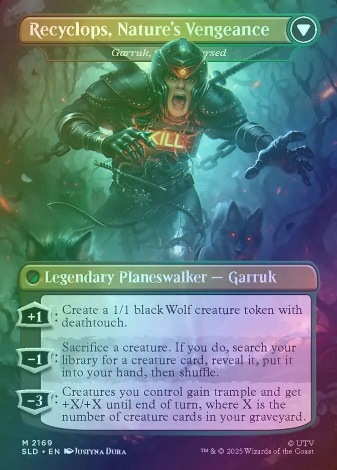 Garruk Relentless // Garruk, the Veil-Cursed (SLD) (2169) / Borderless / Foil — cara 2 de 2