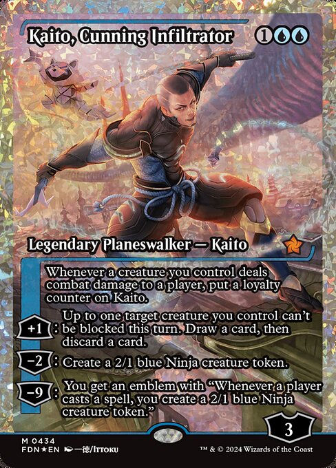Kaito, Cunning Infiltrator (FDN) (434) / Foil / Fracture Foil / Showcase