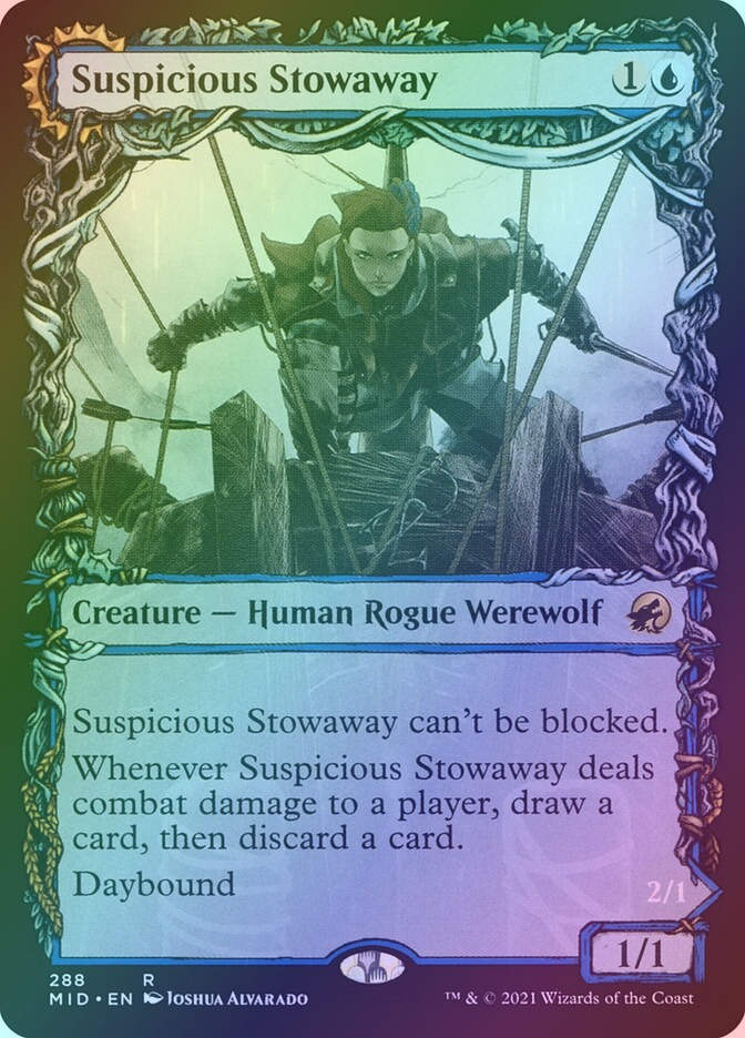 Suspicious Stowaway // Seafaring Werewolf (MID) (288) / Showcase / Foil