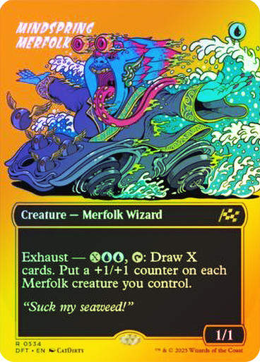 Mindspring Merfolk (DFT) (534) / Borderless  / First Place Foil