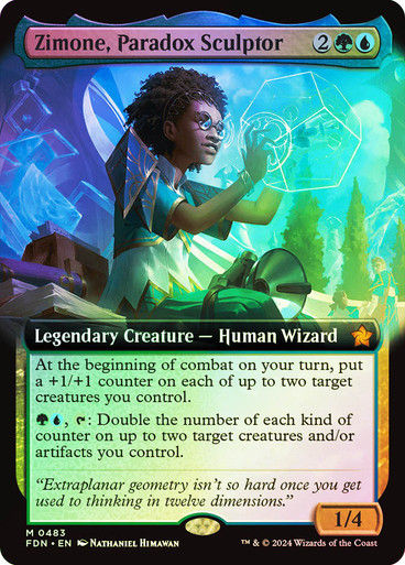 Zimone, Paradox Sculptor (FDN) (483) / Foil / Extended Art