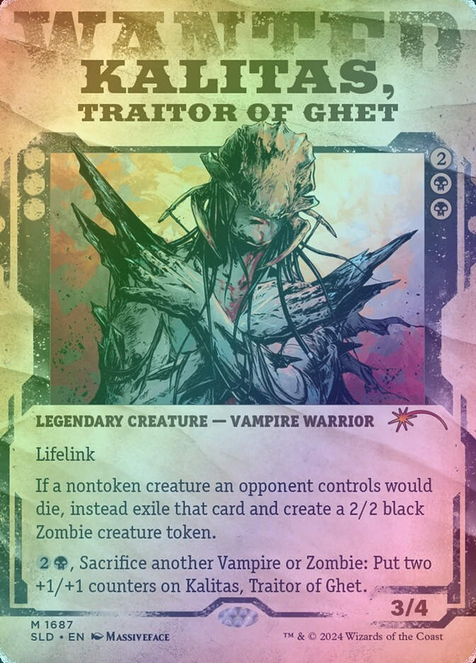 Kalitas, Traitor of Ghet (SLD) (1687) / Borderless / Showcase / Rainbow Foil