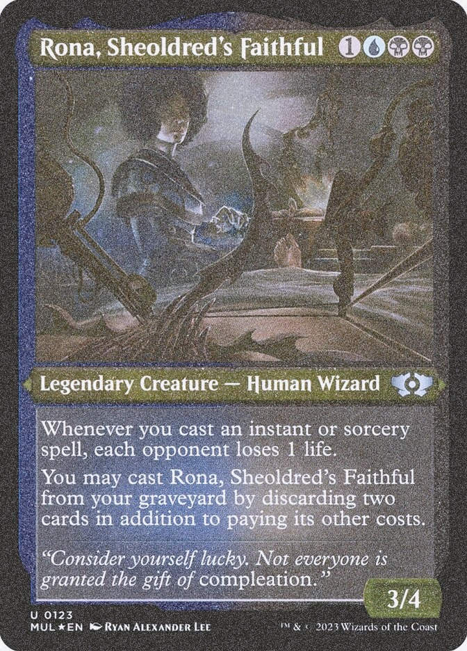 Rona, Sheoldred's Faithful (MUL) (123) / Foil Etched