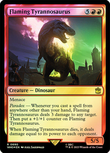 Flaming Tyrannosaurus (who) (690) / Surge Foil
