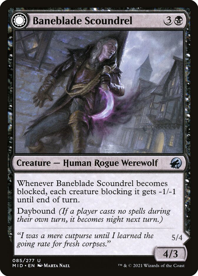 Baneblade Scoundrel // Baneclaw Marauder (MID) (85) — cara 1 de 2