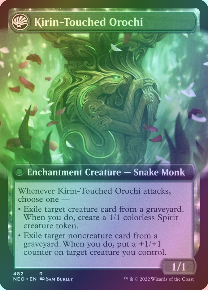 Teachings of the Kirin // Kirin-Touched Orochi (NEO) (482) / Extended Art / Foil — cara 2 de 2