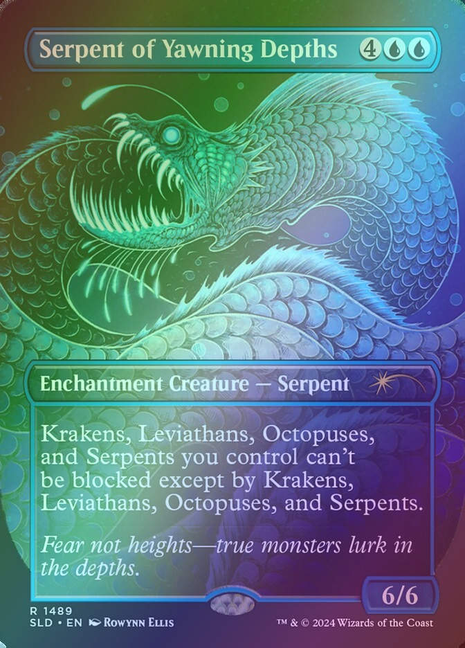 Serpent of Yawning Depths (SLD) (1489★) / Borderless / Rainbow Foil