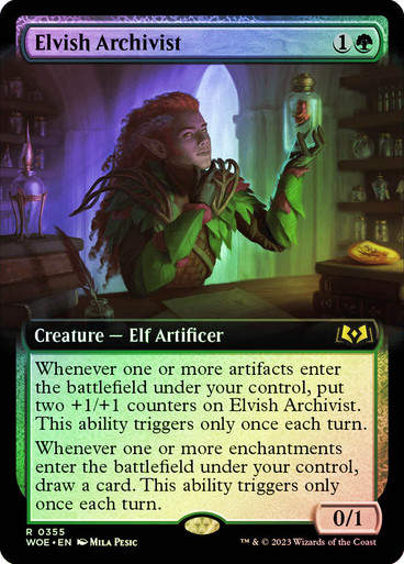 Elvish Archivist (woe) / Extended Art Foil