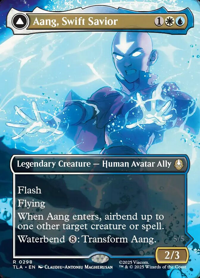 Aang, Swift Savior // Aang and La, Ocean's Fury (TLA) (298) / Borderless — cara 1 de 2