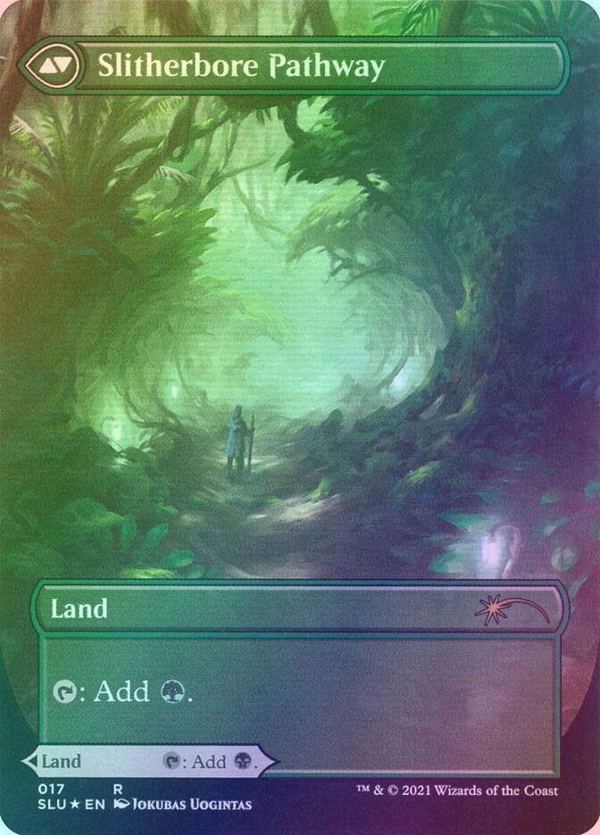 Darkbore Pathway // Slitherbore Pathway (SLU) (17) / Borderless / Foil — cara 2 de 2