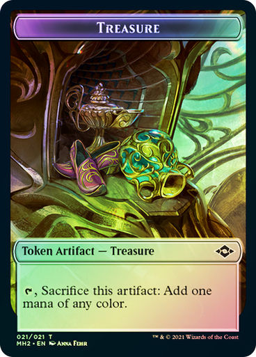 Token (Beast // Treasure (21) (MH2) / Foil — cara 2 de 2