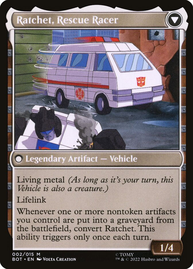Ratchet, Field Medic // Ratchet, Rescue Racer (BOT) (2) — cara 2 de 2