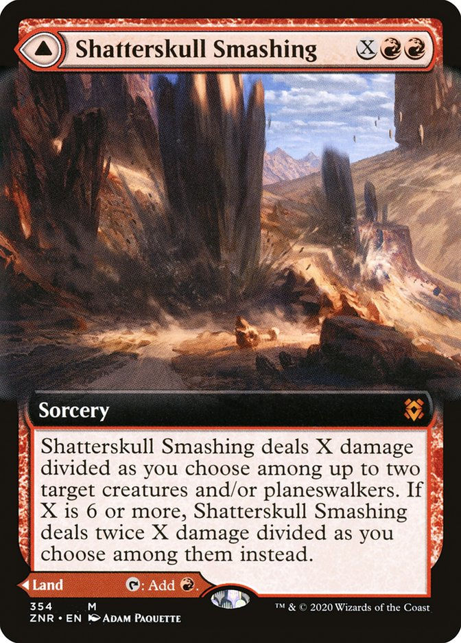 Shatterskull Smashing // Shatterskull, the Hammer Pass (ZNR) (354) / Ext Art — cara 1 de 2