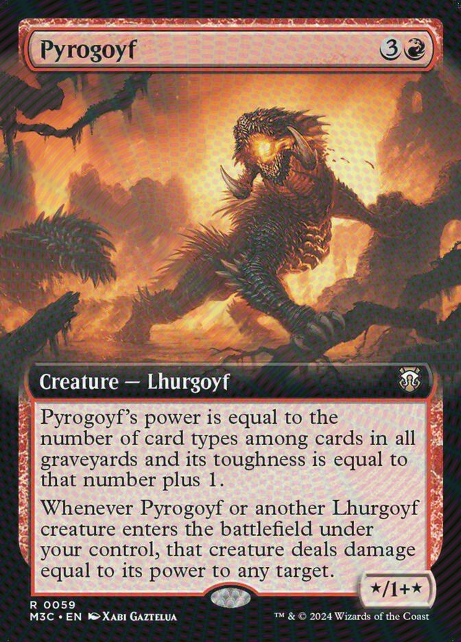 Pyrogoyf (M3C) (59) / Extended Art / Ripple Foil