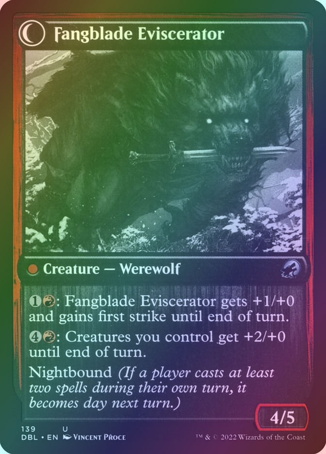 Fangblade Brigand // Fangblade Eviscerator (DBL) (139) / Foil — cara 2 de 2