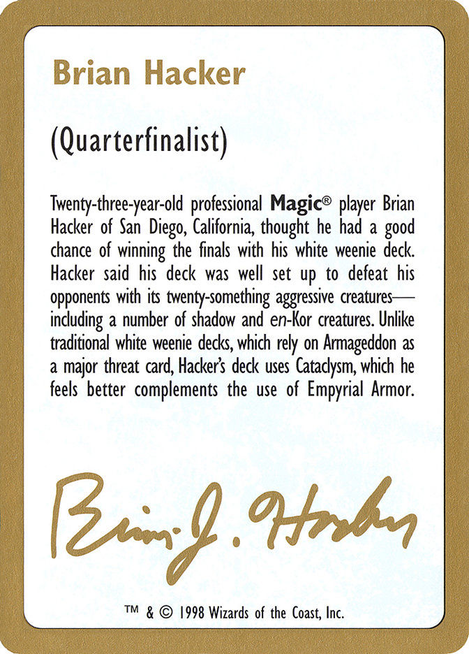 Brian Hacker Bio (WC98) (bh0a)
