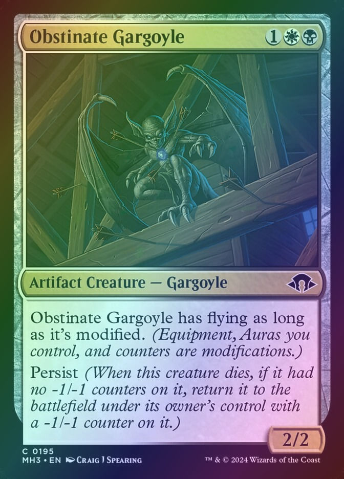 Obstinate Gargoyle (MH3) (195) / Foil
