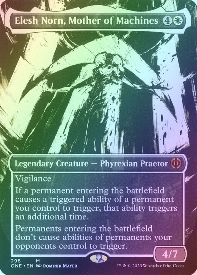 Elesh Norn, Mother of Machines (ONE) (298) / Borderless / Showcase / Foil