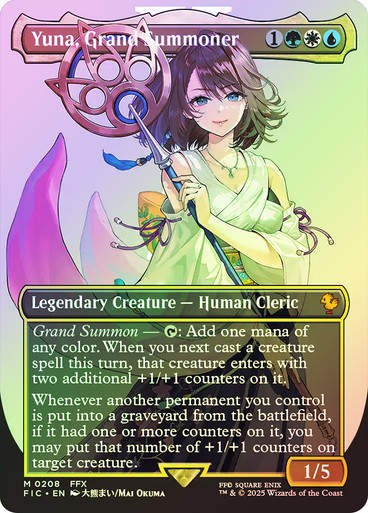 Yuna, Grand Summoner (FIC) (208) / Borderless / Foil