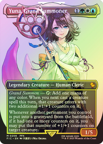 Yuna, Grand Summoner (FIC) (208) / Borderless / Foil | MTG
