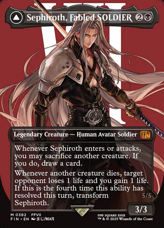 Sephiroth, Fabled SOLDIER // (FIN) (382) / Borderless — cara 1 de 2
