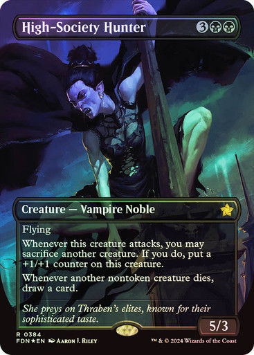 High-Society Hunter (FDN) (384) / Mana Foil / Borderless