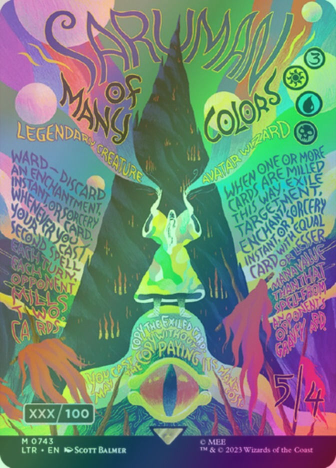 Saruman of Many Colors (LTR) (743z) / Borderless / Double Rainbow Foil