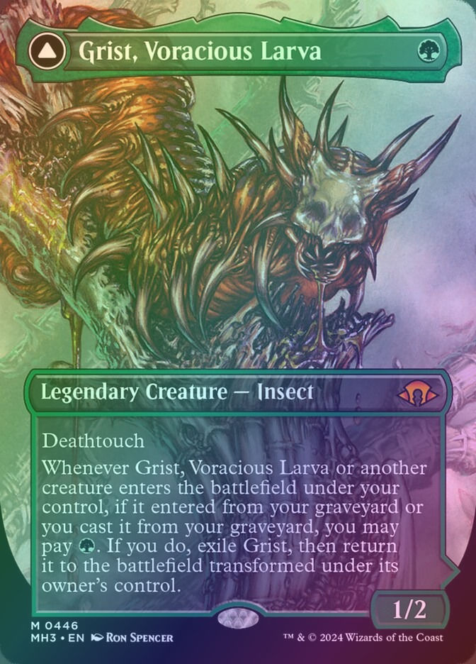 Grist, Voracious Larva // Grist, the Plague (MH3) (446) / Borderless / Foil — cara 1 de 2