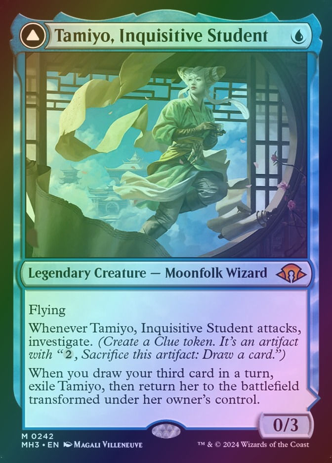 Tamiyo, Inquisitive Student // Tamiyo, Seasoned Scholar (MH3) (242) / Foil — cara 1 de 2
