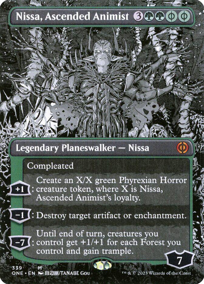 Nissa, Ascended Animist (ONE) (339) / Borderless / Showcase