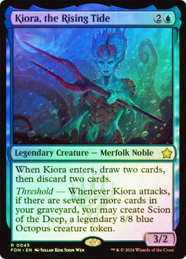 Kiora, the Rising Tide (FDN) (45) / Foil