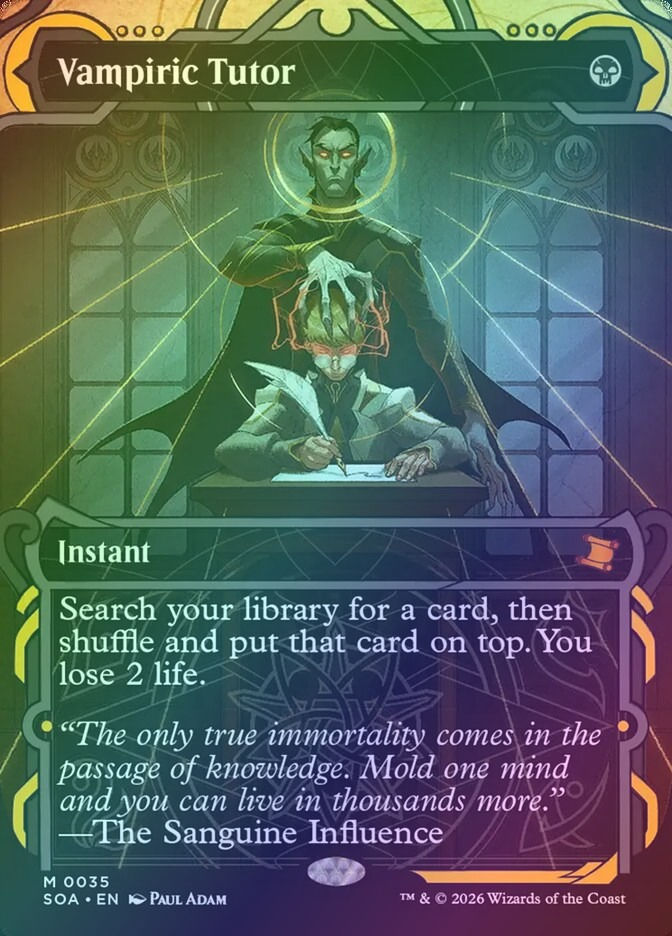 Vampiric Tutor (SOA) (35) / Borderless / Showcase / Foil