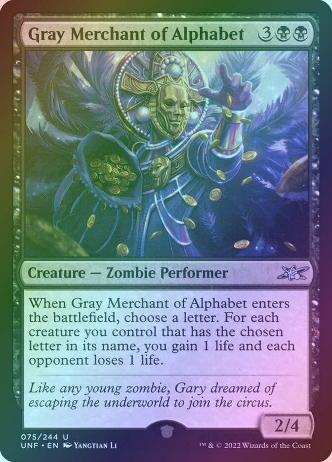 Gray Merchant of Alphabet (UNF) (75) / Foil