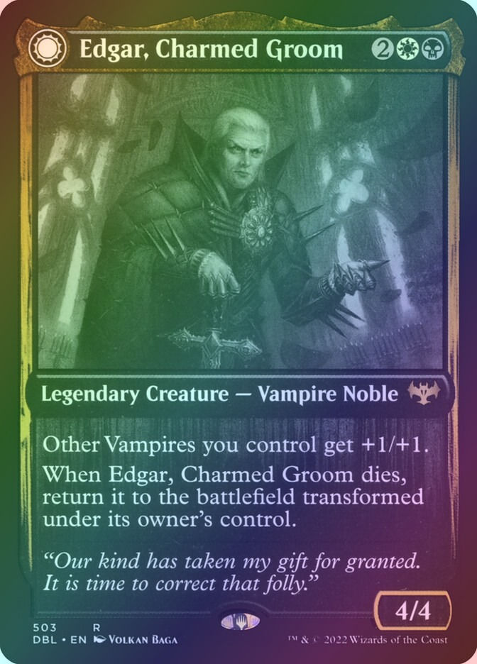 Edgar, Charmed Groom // Edgar Markov's Coffin (DBL) (503) / Foil — cara 1 de 2