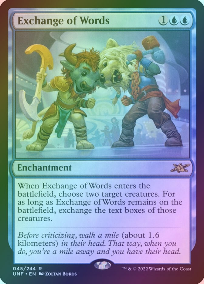Exchange of Words (UNF) (45) / Foil