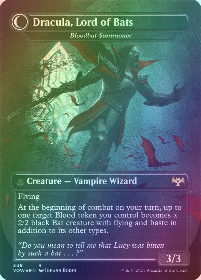 Voldaren Bloodcaster // Bloodbat Summoner (VOW) (338) / Borderless / Foil — cara 2 de 2