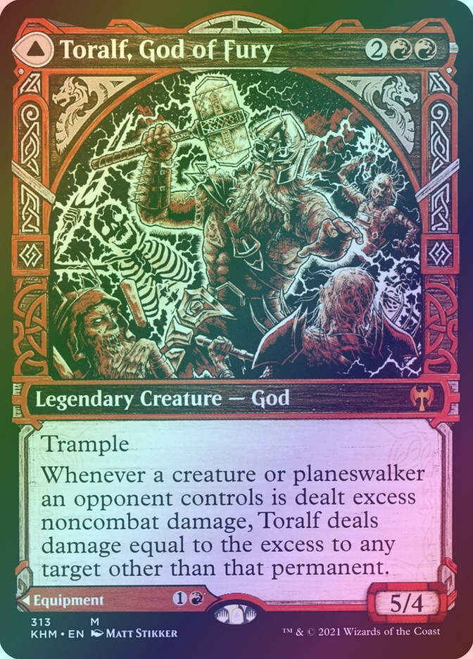 Toralf, God of Fury // Toralf's Hammer (KHM) (313) / Showcase / Foil