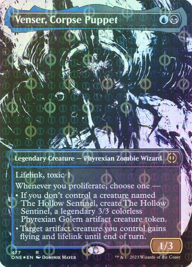 Venser, Corpse Puppet (ONE) (477) / Borderless / Showcase / Compleat Foil