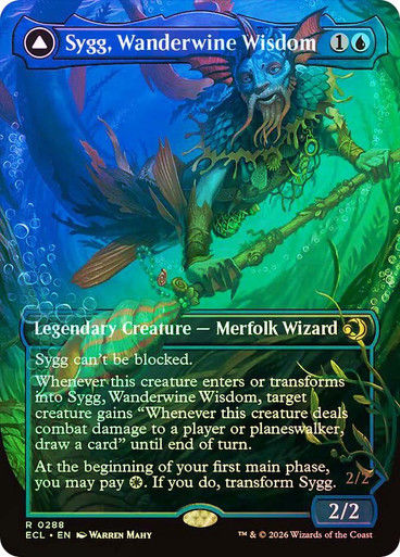 Sygg, Wanderwine Wisdom // Sygg, Wanderbrine Shield (ECL) (288) / BL / Foil