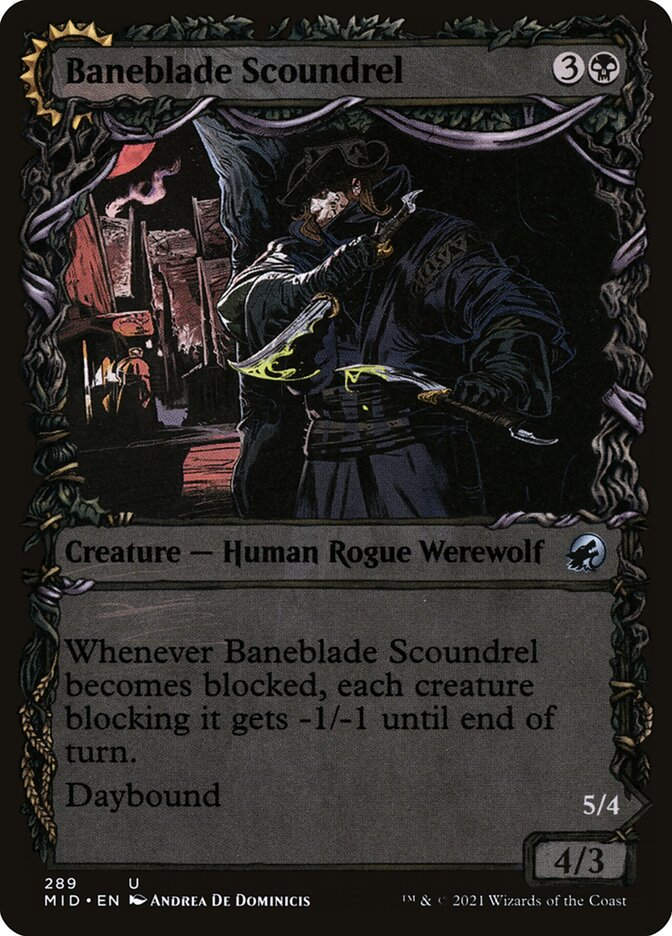 Baneblade Scoundrel // Baneclaw Marauder (MID) (289) / Showcase