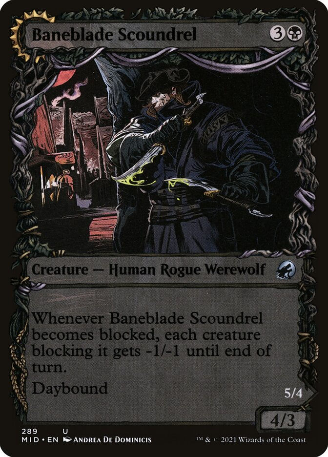 Baneblade Scoundrel // Baneclaw Marauder (MID) (289) / Showcase — cara 1 de 2