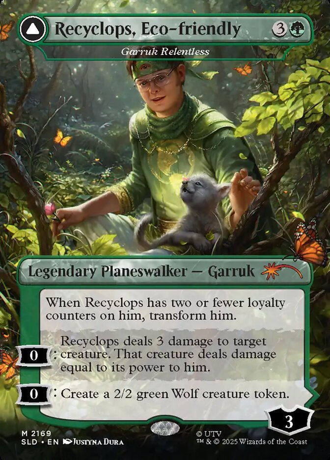 Garruk Relentless // Garruk, the Veil-Cursed (SLD) (2169) / Borderless — cara 1 de 2