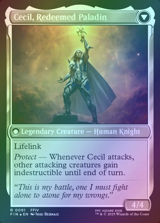 Cecil, Dark Knight // Cecil, Redeemed Paladin (PFIN) (91s) / Foil — cara 2 de 2